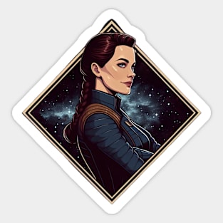 Galactic Officer Amidst the Stars - Sci-Fi Sticker